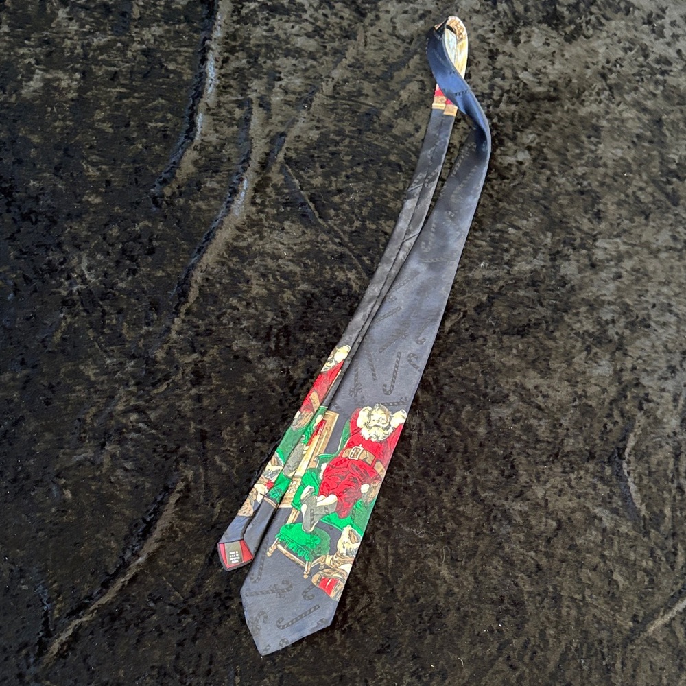 Black Fun Santa and Multicolor Men's Tie